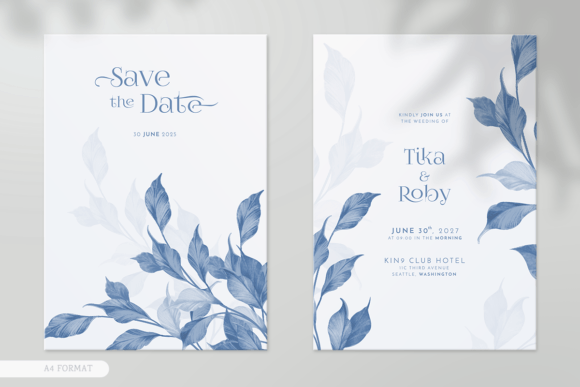 Download Simple Leaves Watercolor Wedding Card - Wedding Collection