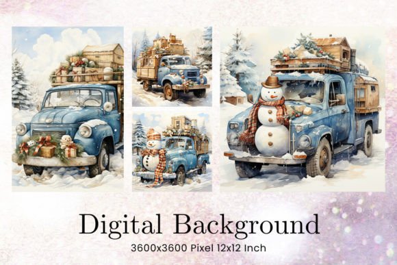 Download Snowman Classic Car Christmas Background - Christmas background Collection