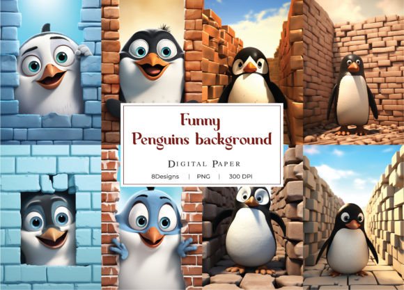 Download 3D Funny Penguin Christmas Background - Premium Resources