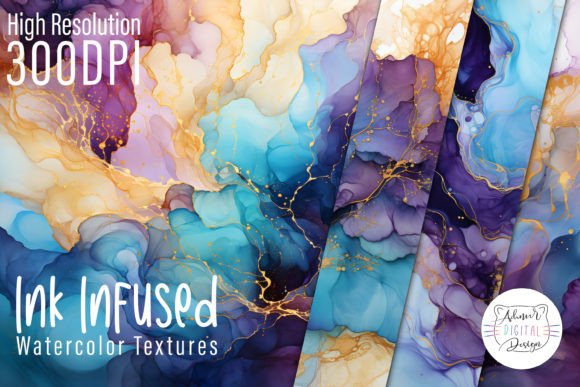 Download Ink Infused Watercolor Textures - Premium Resources