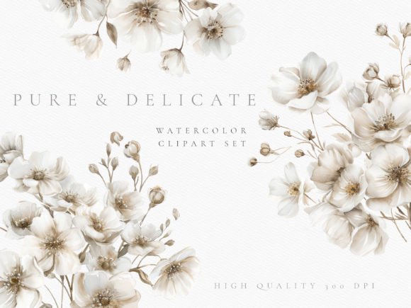Download White Rustic Wedding Flower Clipart Set - Wedding Collection