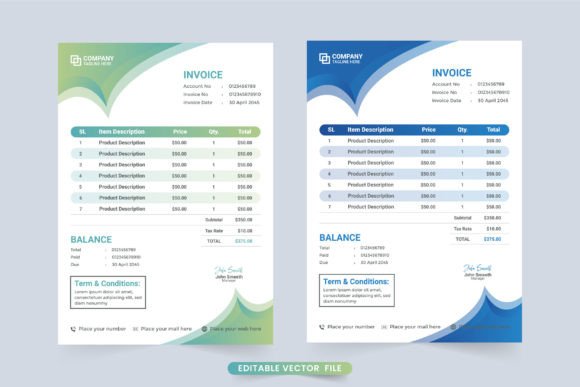 Download Business Invoices with Modern Shapes - Business Collection